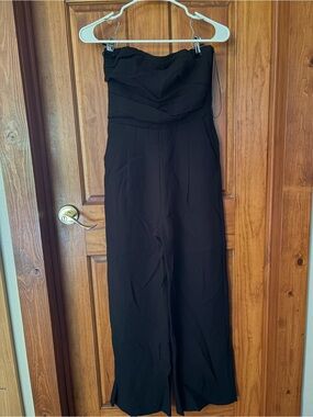Mango wome strapless Black Jumpsuit MNG Black one piece size XS